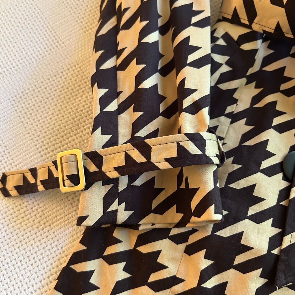 Houndstooth Patterned 3/4 Length Cotton Coat. Siz… - image 5